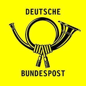  Posthorn Deutsche Bundespost Yellow 1 Round Stickers Arts 