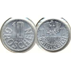 1955 Austria 10 Groschen Coin