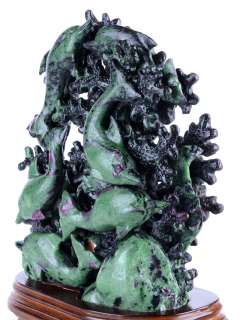 12 Natural Ruby Zoisite Underwater World Sculpture, Stone Carving 