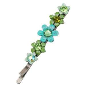 Michal Negrin Silver Coated Hair Pin with well crafted Hand Painted 