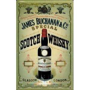 James Buchanan Whiskey embossed metal sign