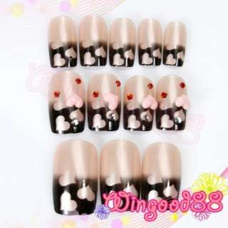 choose package 24 pcs nail tips one style b107 inkfrogproseries