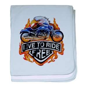  Baby Blanket Sky Blue Live To Ride Free Eagle and 