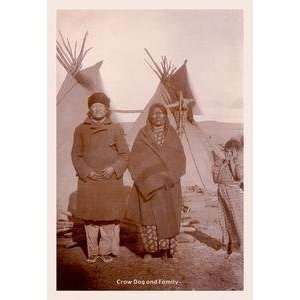  Vintage Art Crow Dog and Wife   12475 x