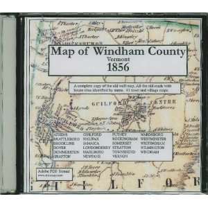  Map of Windham County, VT, 1856 CDROM 