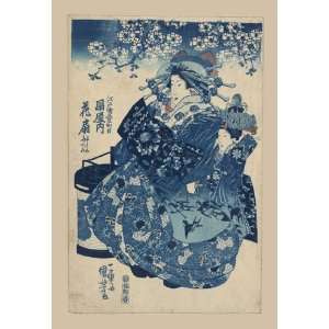  Blue Ladies Ogiya uchi hanaogi 20X30 Poster Paper