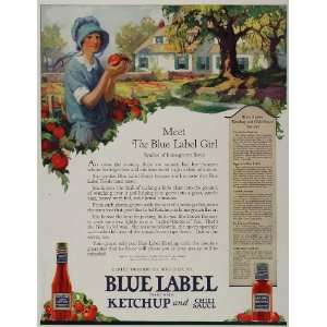   ORIG Ad Blue Label Girl Catsup Ketchup Chili Sauce   Original Print Ad
