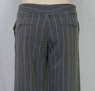 Aqua Bloomingdales Dress Pants Trousers Charcoal Stripe  