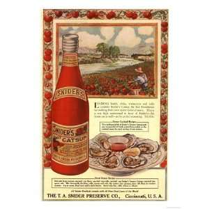 Tomato Sauce Catsup Sniders Oysters Tomatoes, USA, 1900 