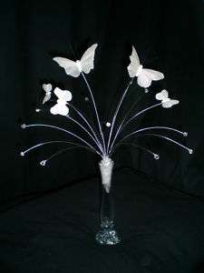 Crystal & butterfly spray wedding table centrepiece  