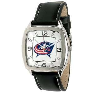   Blue Jackets Mens Retro Style Watch Leather Band