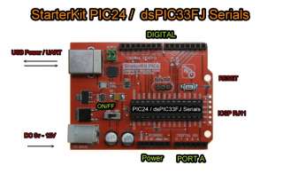  dsPIC33F serials board + LEDs Shield Board   Compatible Arduino  