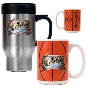 Philadelphia 76ers Mug   Stainless Steel Travel & Gameball Ceramic Set 