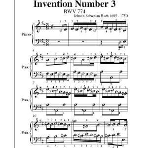   No 3 BWV 774 Bach Easy Piano Sheet Music Johann Sebastian Bach Books