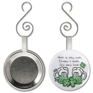  DOUBLE GREEN BEER St Patricks Day 2.25 inch Button Style 