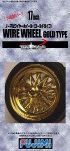Fujimi TW56 Wire Wheel Gold Type Wheel & Tire Set 17 inch 1/24 scale 