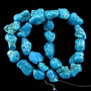  14 22mm blue turquoise freeform nugget beads 16
