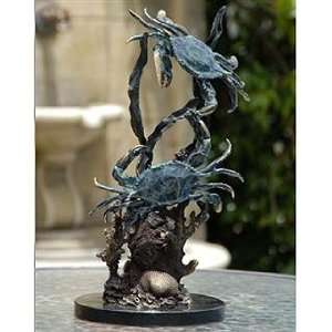  Fighting Blue Point Crabs Metal Art Sculpture