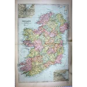  MAP IRELAND 1895 PLAN DUBLIN LEINSTER CONNAUGHT BELFAST 