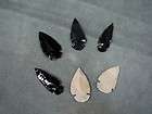 SET 6 XL SPEARHEADS,ARRO​WHEADS,OBSIDIAN​,3+ LONG,HAND C