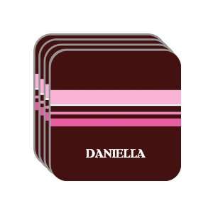   Name Gift   DANIELLA Set of 4 Mini Mousepad Coasters (pink design