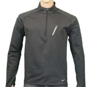    Nike Mens Half Zip Dri Fit Running Jacket   Gray Clothing