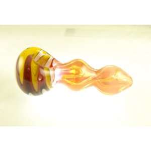  4.5  Discrete Shipping  Fire Blueen Swirl Tobacco Glass 
