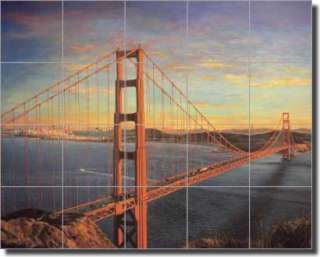 Kuczer Golden Gate Bridge Art Ceramic Tile Mural  