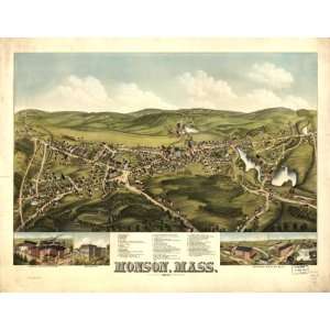  1879 map of Monson, Mass, Village