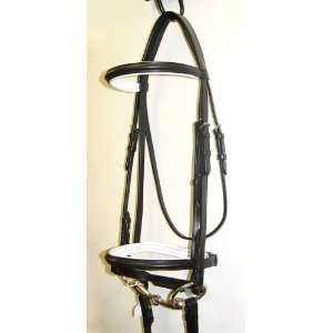 Padded Leather Event / Dressage Snaffle Bridle with Flash 