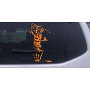 Golf Swing Sports Car Window Wall Laptop Decal Sticker    Orange 38in 