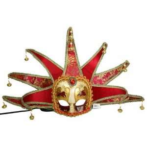  Red Womens Jester Half Mask