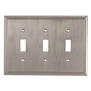     contemporary triple toggle in brushed nickel