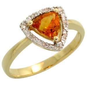 14k Gold Trillion Diamond Ring, w/ 0.04 Carat Brilliant Cut Diamonds 