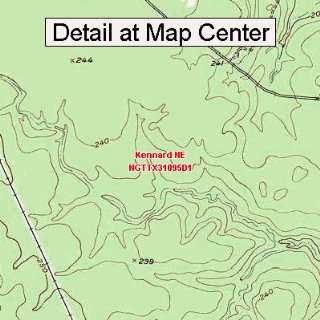  USGS Topographic Quadrangle Map   Kennard NE, Texas 