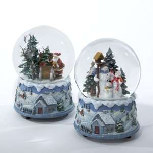   Snowman and Santa Claus Musical Christmas Water Globes