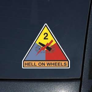    Army 2nd Armored Division Hell On Wheels 3 DECAL Automotive