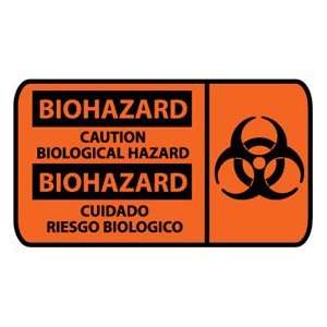  Bilingual Plastic Sign   Biohazard Caution Biological 
