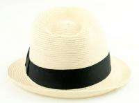   Hemp Panama Weave Fedora Hat M L XL Off White 016698043618  