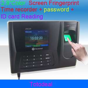   Screen Biometric Fingerprint ID Card Time Attendance Recorder  