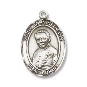  Sterling Silver St. John Neumann Medal Pendant with 24 