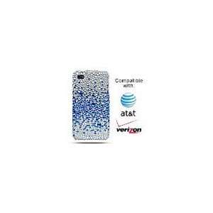   iPhone 4, iPhone4, Silver Blue Splash Print Cell Phones & Accessories