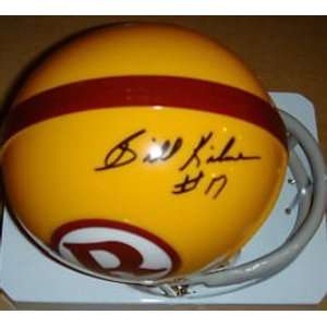  Billy Kilmer Signed Mini Helmet   2bar Throwback Yellow 