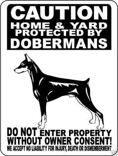 DOBERMAN PINSCHER WARNING ALUMINUM SIGN DOGS 2496HY  