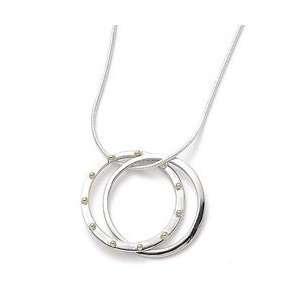  Baroni 14kt Gold Accent Double Circle Necklace (length 16 