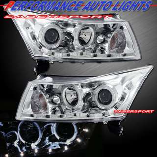 2011 2012 CHEVY CRUZE DUAL HALO PROJECTOR HEADLIGHTS w/ LED R8 STYLE 