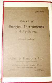 Unlisted Allen & Hanburys Surgical Medical Instrument Cataloge 
