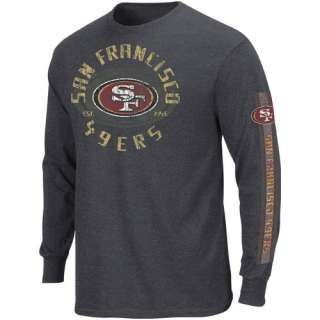 San Francisco 49ers Gridiron Tough III Long Sleeve T Shirt   Charcoal 