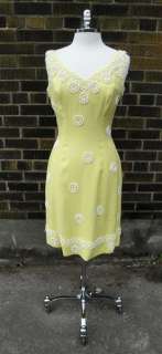 Vintage 1950s Yellow Beaded Long Dress Lovely  