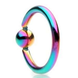  16g Rainbow Titanium Anodized Captive Bead Ring 16 Gauge 3 